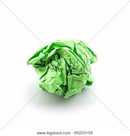 Crumpled Green Papers.