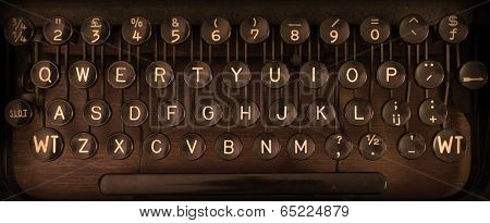 Close Up Of A Dirty Vintage Typewriter