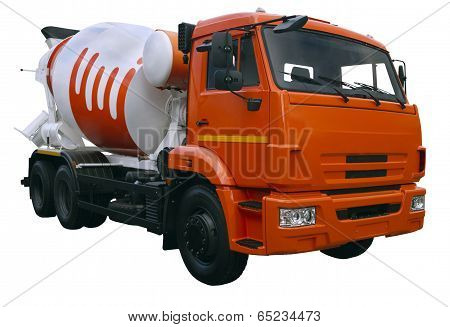 Modern Orange Mixer Truck