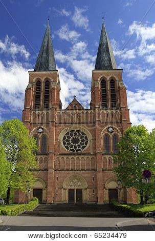 Bregenz. Austria - April 22, 2014: Gothic Church Facade