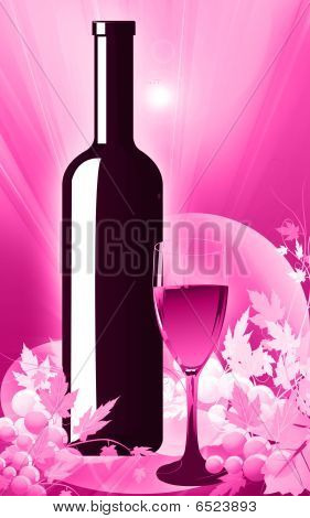 Vetro e bottiglia di vino