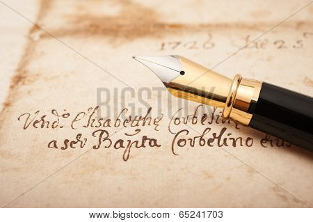Fountain Pen On Letter