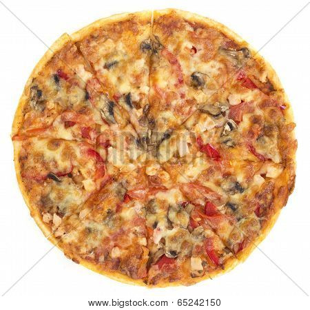 Pizza italiano (top view)
