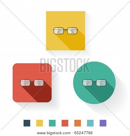 Glasses Flat Icon Design