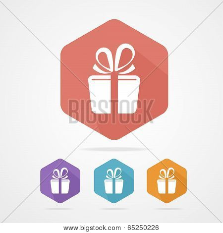 Gift box sign vector icon. Present