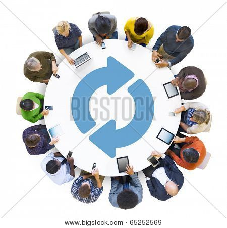 Multiethnic Group of Peolple Social Networking