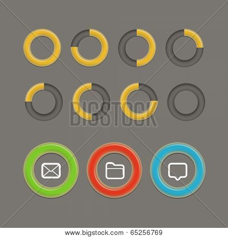 Different circle charts infographic elements