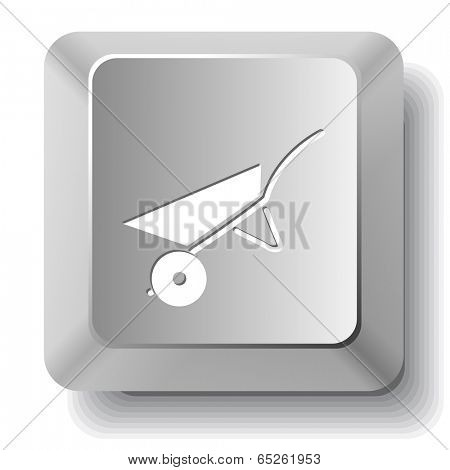 Wheelbarrow. Vector computer key.