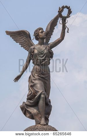 Monument to the Goddess of victory Nike against the sky.