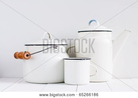 White Vintage Kitchenware