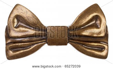 Metal bronze bow tie badge
