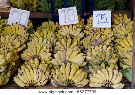 Musa Sapientum Banana In Market, Thailand