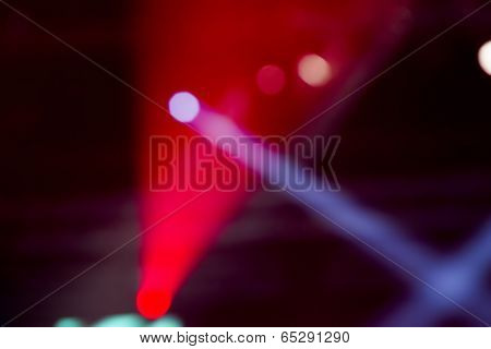 Defocused Entertainment Concert Lighting On Stage, Bokeh.