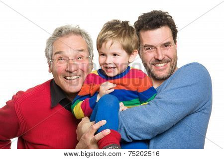 Three Generations: Grandfather, Father And Son