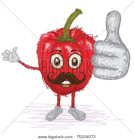 Red Bell Pepper Mustache