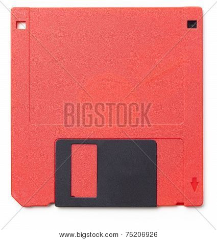 Red 3.5 Inch Floppy Disk From The Late 80S/early 90S