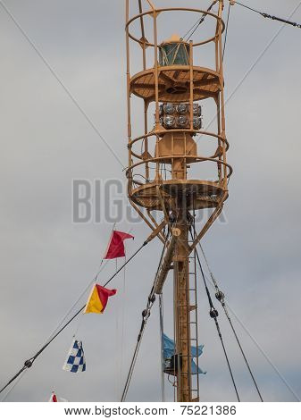 Columbia Lightship Main Light With Nautical Flags Hanging