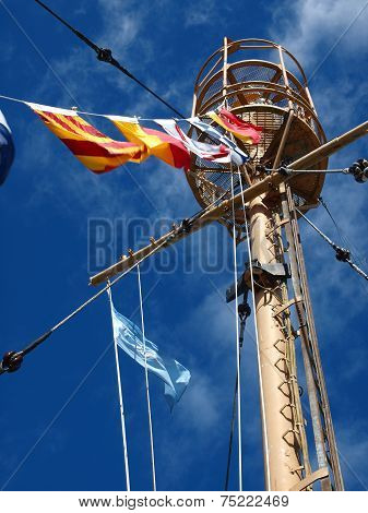 Columbia Lightship Main Light With Nautical Flags Hanging