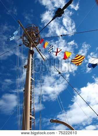 Columbia Lightship Main Light With Nautical Flags Hanging