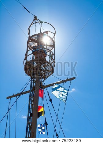 Columbia Lightship Main Light With Nautical Flags Hanging