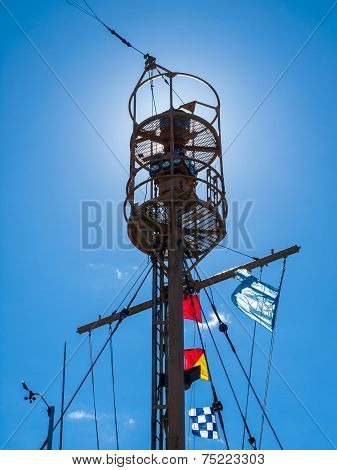 Columbia Lightship Main Light With Nautical Flags Hanging