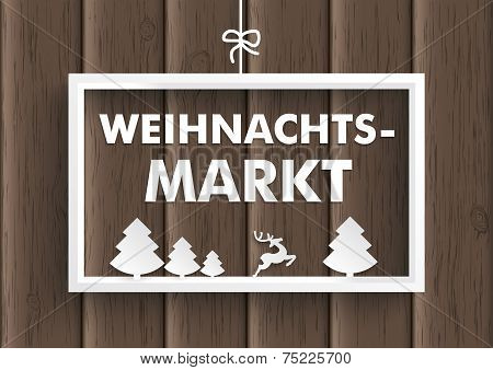 White Frame Wooden Board Christmas Market