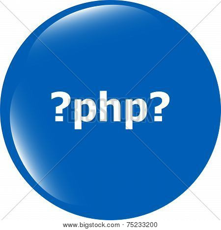 Php Sign Icon. Programming Language Symbol. Circles Buttons