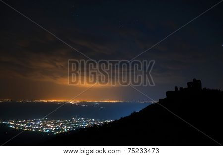 The ruins of Siria medieval fortress from Arad county in Romania