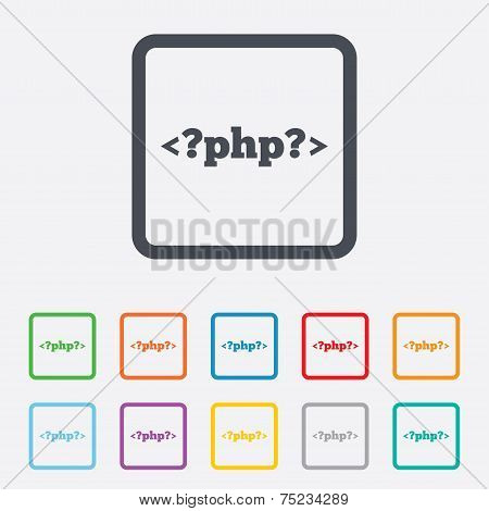 PHP sign icon. Programming language symbol.