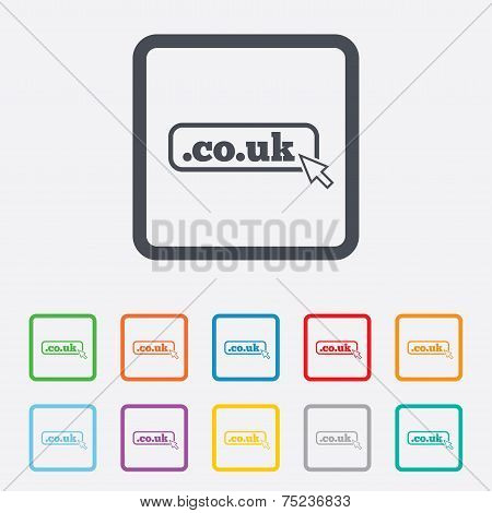 Domain CO.UK sign icon. UK internet subdomain