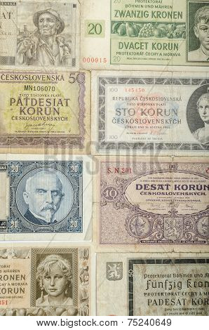 Old Czech Banknotes, Money