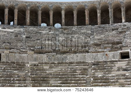 ruins of ancient amphitheater in Aspendos Antalya Turkey