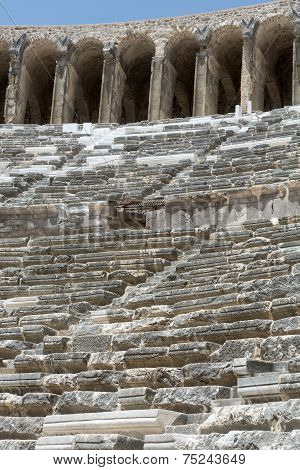 ruins of ancient amphitheater in Aspendos Antalya Turkey