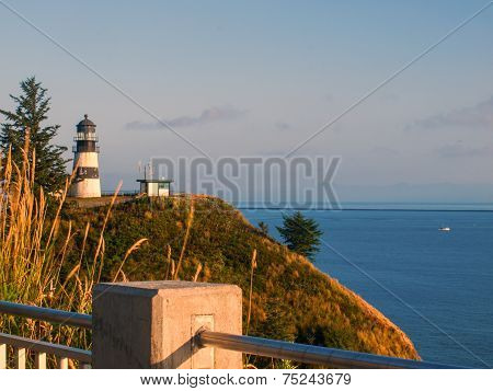 Cape Disappointment Lighthouse At Sunset On The Washington Coast Usa