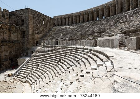 ruins of ancient amphitheater in Aspendos Antalya Turkey