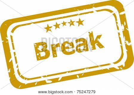Break Vintage Seal Or Stamp Isolated On White