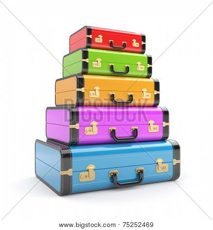 Heap of vintage suitcases