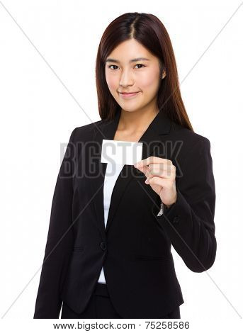 Businesswoman show with namecard