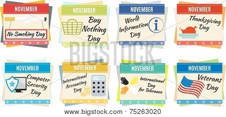 World holidays. November