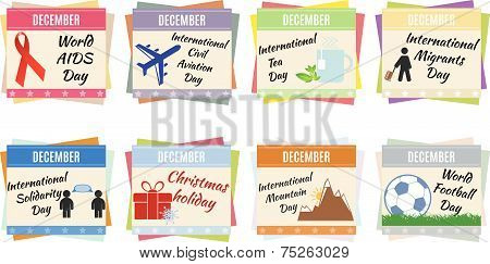 World holidays. December