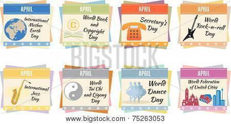World holidays. April