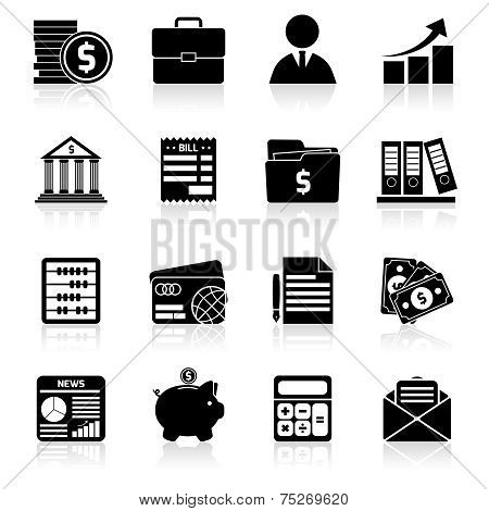Accounting icons set black