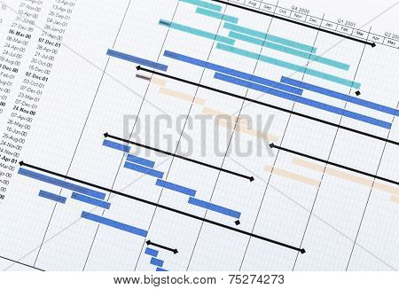 Project planning gantt chart