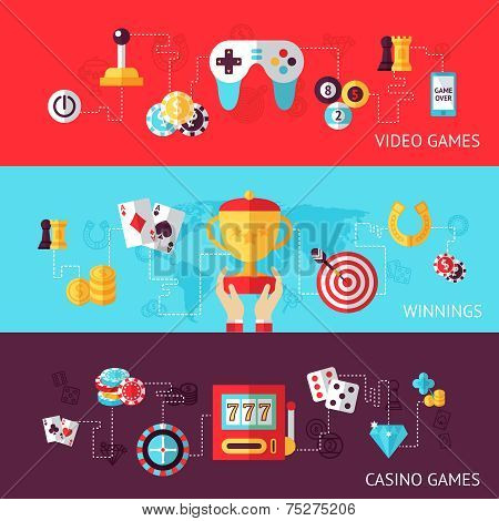Game design banner set