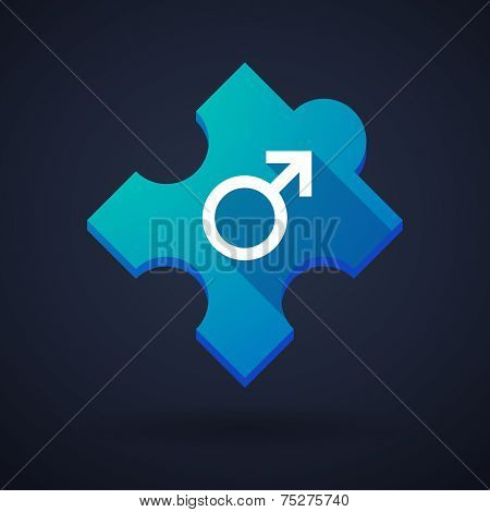 Puzzle Piece Icon With A Male Sign
