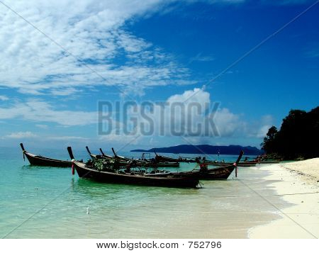 Barcos de pesca na Tailândia