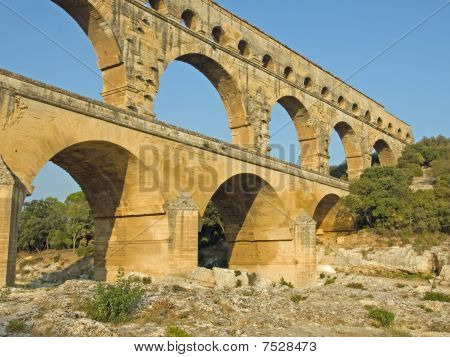 Perspektiv vy av Pont du Gard
