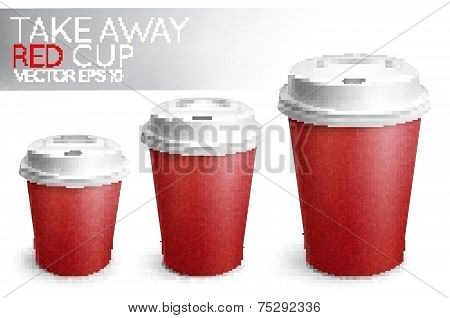 Take away paper cup red