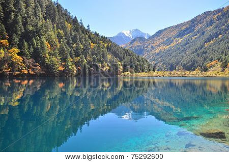 Lake with mountainous background