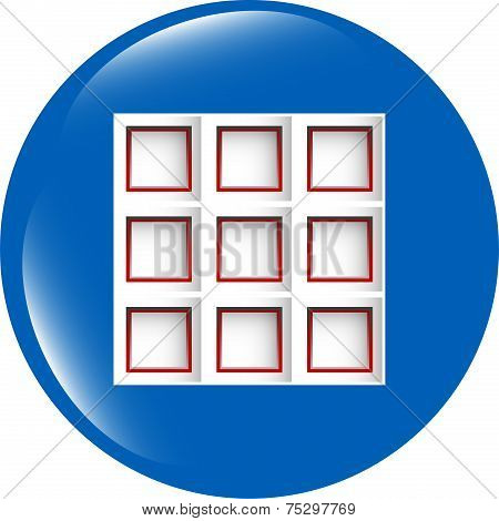 Empty Box Sign On Web Icon, Button Isolated On White